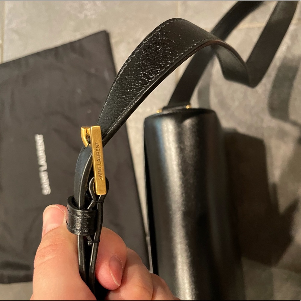 YSL SAINT LAURENT black leather crossbody purse NWT - Picture 14 of 14